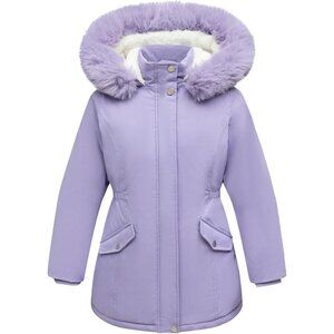 Girl's Lavender03 Waterproof Long Coat Warm Winter Parka Puffer Jacket with Hood